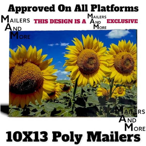 50 10X13  Poly Mailers Sunflower, Shipping Envelopes PRICE IS FIRM Fall - Picture 4 of 8
